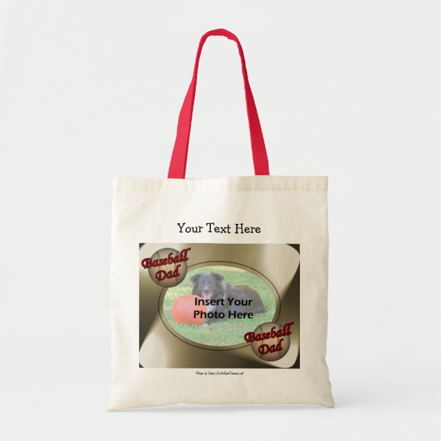 Baseball Dad Add Your Photo Template Tote Bag (Front)