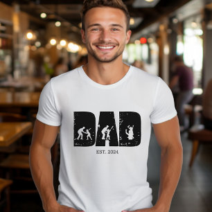 Baseball DAD and Child EST. Custom Gift  T-Shirt