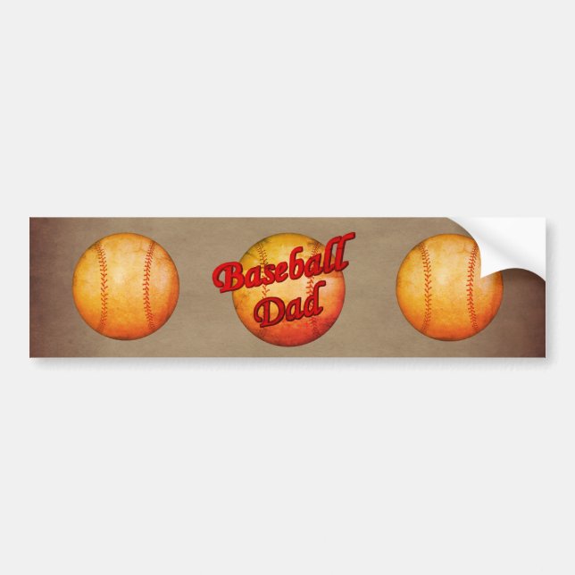 Baseball Dad Cute  Bumper Sticker (Front)