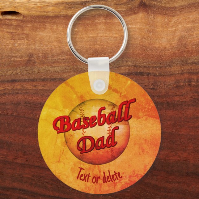 Baseball Dad Cute Personalised   Key Ring (Front)