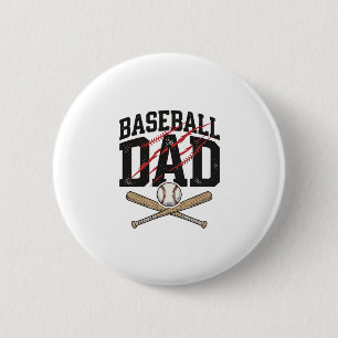 Baseball Dad Distressed Vintage Engraving Shirt De 6 Cm Round Badge