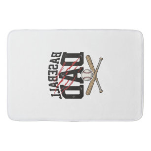 Baseball Dad Distressed Vintage Engraving Shirt De Bath Mat