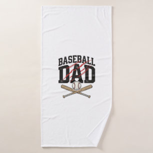 Baseball Dad Distressed Vintage Engraving Shirt De Bath Towel