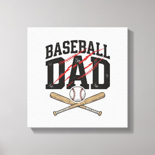 Baseball Dad Distressed Vintage Engraving Shirt De Canvas Print