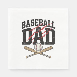 Baseball Dad Distressed Vintage Engraving Shirt De Napkin