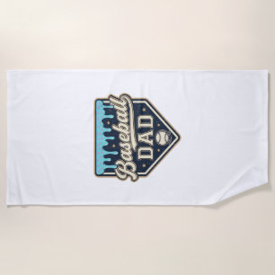 Baseball Dad Drippy Home Plate Vintage Vector Desi Beach Towel