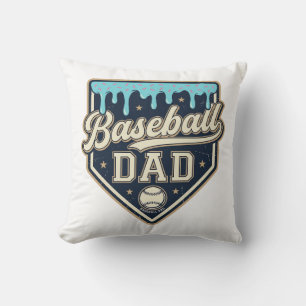 Baseball Dad Drippy Home Plate Vintage Vector Desi Cushion