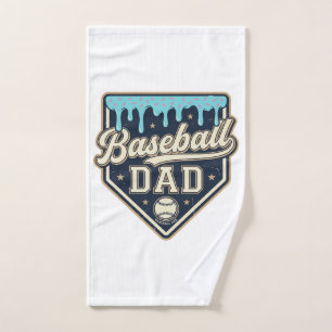 Baseball Dad Drippy Home Plate Vintage Vector Desi Hand Towel
