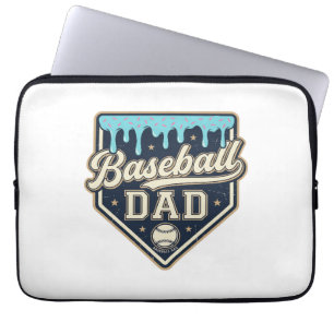 Baseball Dad Drippy Home Plate Vintage Vector Desi Laptop Sleeve
