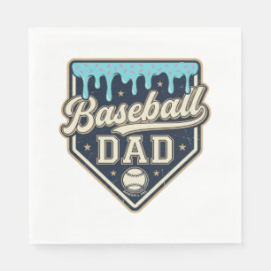 Baseball Dad Drippy Home Plate Vintage Vector Desi Napkin