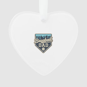 Baseball Dad Drippy Home Plate Vintage Vector Desi Ornament