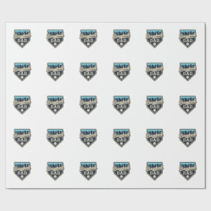 Baseball Dad Drippy Home Plate Vintage Vector Desi Wrapping Paper