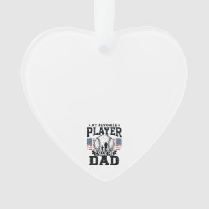 Baseball Dad Favorite Player Vintage Vector Design Ornament