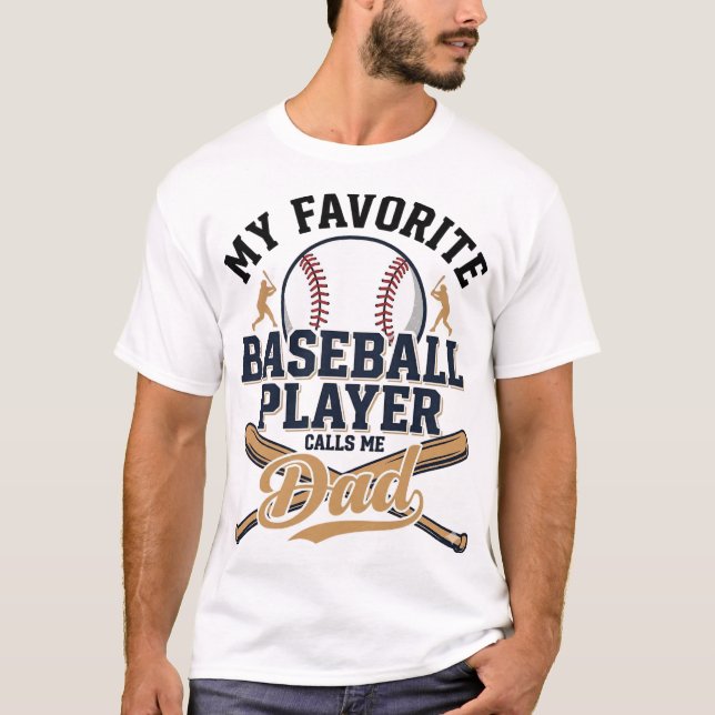 Baseball Dad Favourite Player Vintage Shirt Design (Front)