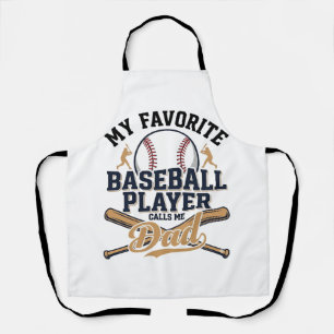 Baseball Dad Favourite Player Vintage Shirt Design Apron