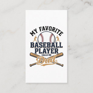 Baseball Dad Favourite Player Vintage Shirt Design Business Card