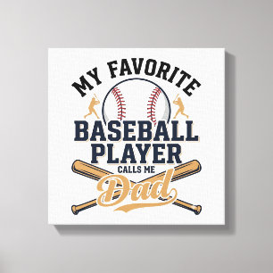 Baseball Dad Favourite Player Vintage Shirt Design Canvas Print