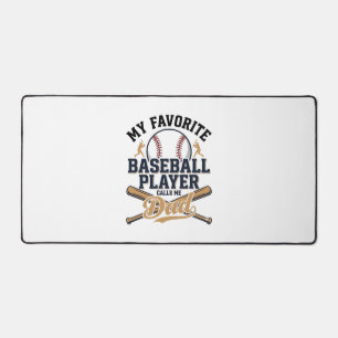 Baseball Dad Favourite Player Vintage Shirt Design Desk Mat