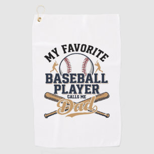 Baseball Dad Favourite Player Vintage Shirt Design Golf Towel