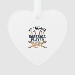 Baseball Dad Favourite Player Vintage Shirt Design Ornament