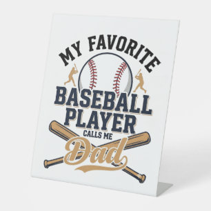 Baseball Dad Favourite Player Vintage Shirt Design Pedestal Sign