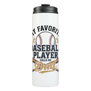 Baseball Dad Favourite Player Vintage Shirt Design Thermal Tumbler