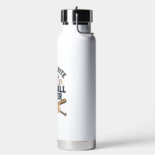 Baseball Dad Favourite Player Vintage Shirt Design Water Bottle