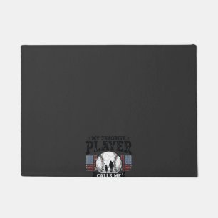 Baseball Dad Favourite Player Vintage Vector Desig Doormat