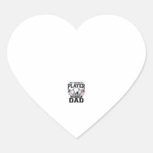 Baseball Dad Favourite Player Vintage Vector Desig Heart Sticker