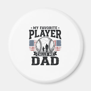 Baseball Dad Favourite Player Vintage Vector Desig Magnet