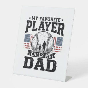 Baseball Dad Favourite Player Vintage Vector Desig Pedestal Sign