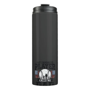 Baseball Dad Favourite Player Vintage Vector Desig Thermal Tumbler