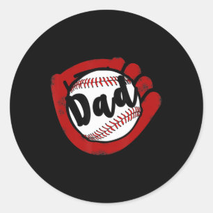 Baseball Dad for Baseball Softball Mum Classic Round Sticker