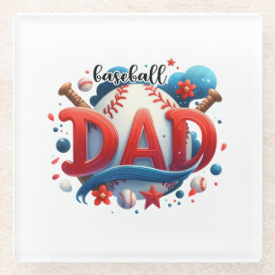 Baseball Dad Glass Coaster