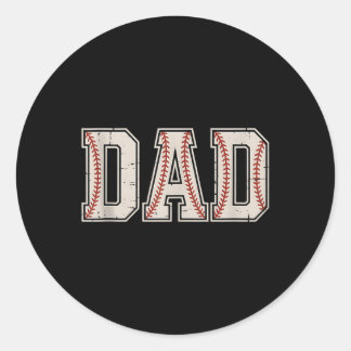 Baseball Dad Happy Fathers Day Shirts For Men Wife Classic Round Sticker