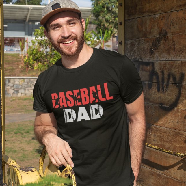 Baseball Dad Linda Linda Letras Rojas Baseball T-Shirt (Creator Uploaded)