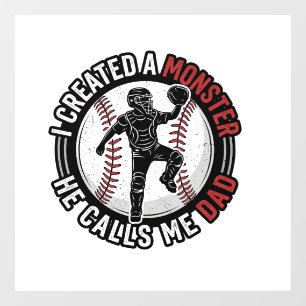 Baseball Dad Monster Vintage Catcher Shirt Design_