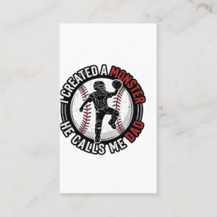 Baseball Dad Monster Vintage Catcher Shirt Design_ Business Card