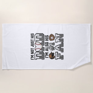 Baseball Dad Number 1 Fan Vintage Shirt Design_1 Beach Towel