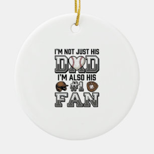 Baseball Dad Number 1 Fan Vintage Shirt Design_1 Ceramic Tree Decoration