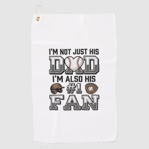 Baseball Dad Number 1 Fan Vintage Shirt Design_1 Golf Towel