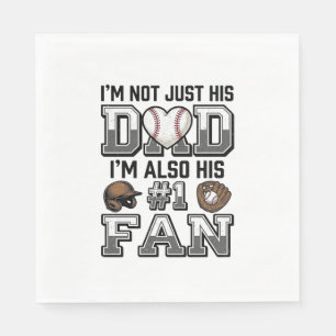 Baseball Dad Number 1 Fan Vintage Shirt Design_1 Napkin