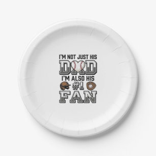 Baseball Dad Number 1 Fan Vintage Shirt Design_1 Paper Plate