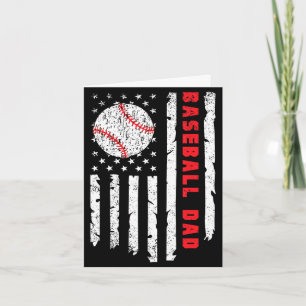Baseball dad usa american flag fathers day 4th of card