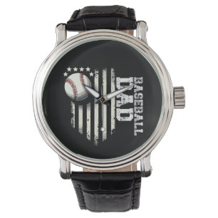 Baseball DAD USA American Flag Fathers Day 4th of Watch
