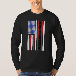 Baseball Dad USA Flag Baseball Player Fan Coach T-Shirt