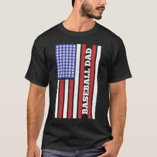 Baseball Dad USA Flag Baseball Player Fan Coach T-Shirt