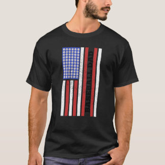 Baseball Dad USA Flag Baseball Player Fan Coach T-Shirt