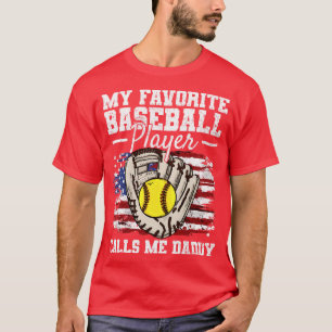 Baseball Dad USA Flag Father 2 T-Shirt