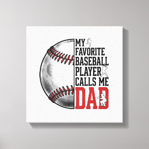 Baseball Dad Vintage Engraving Graphic T-Shirt_1 Canvas Print